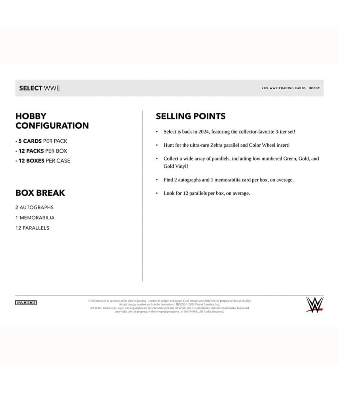 2024 Panini Select WWE Wrestling Hobby Box