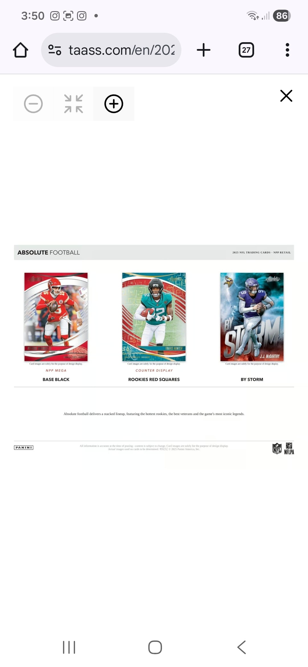 2025 Panini Absolute NFL Football Mega Box