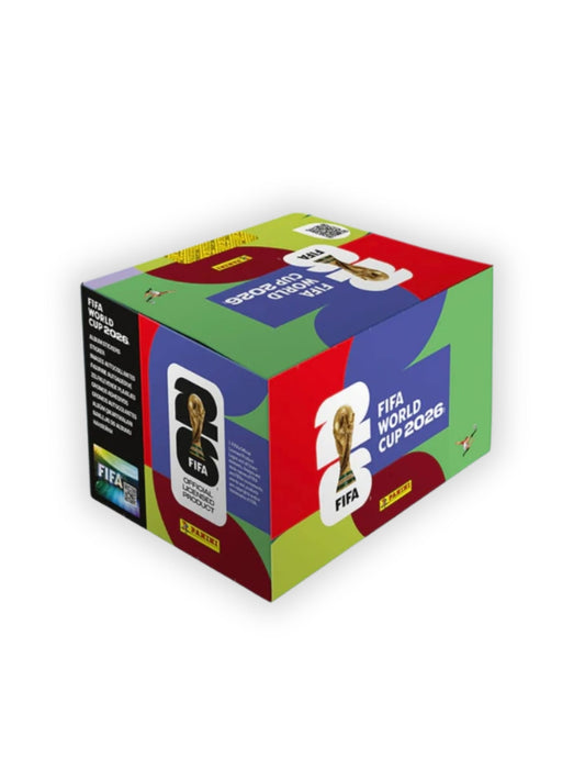 Colorful box with FIFA World Cup 2026 branding on a white background