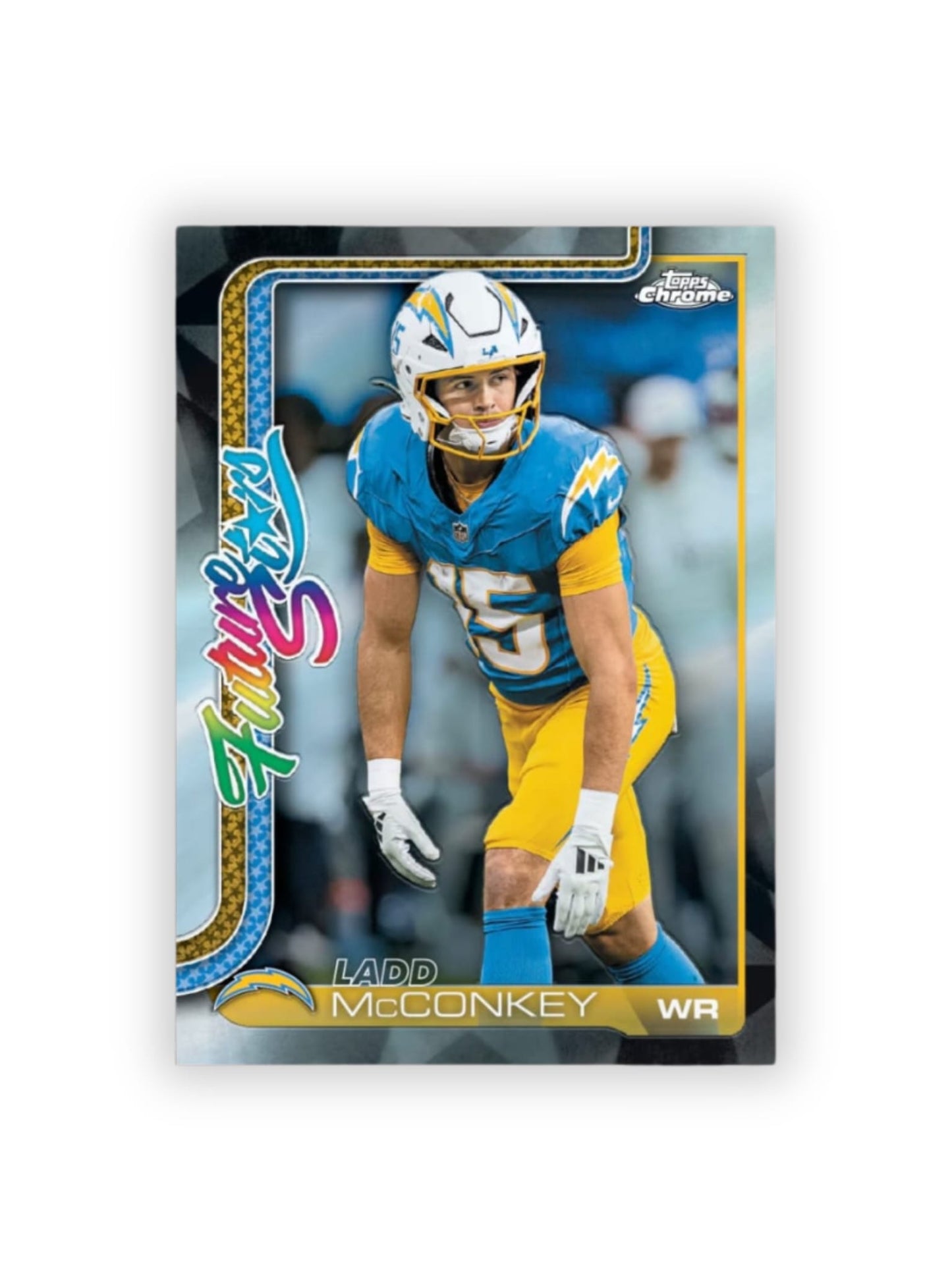 Football trading card of a player in a blue and yellow uniform with 'Future Stars' branding.