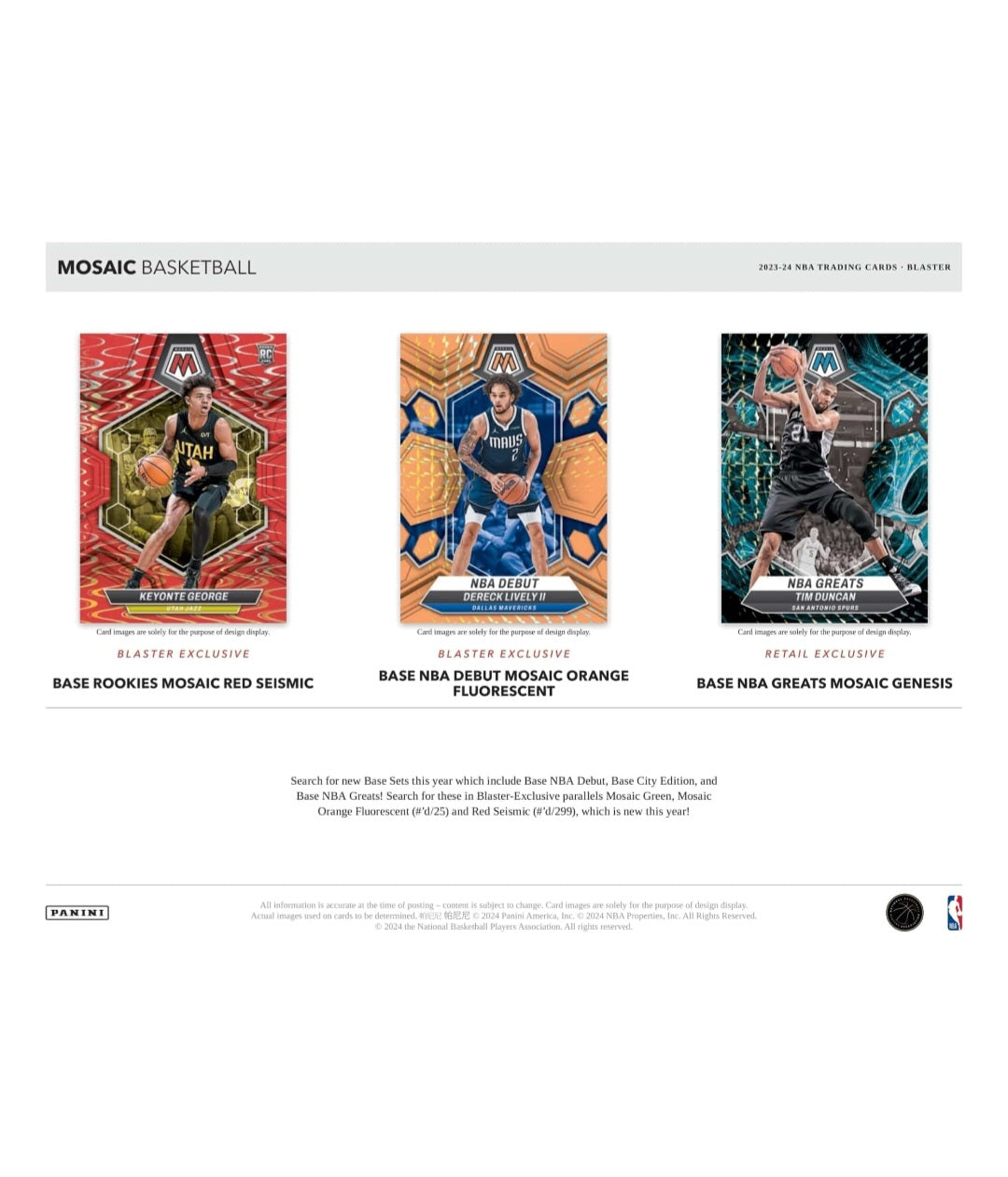 23-24 Panini Mosaic NBA Basketball Blaster Box 