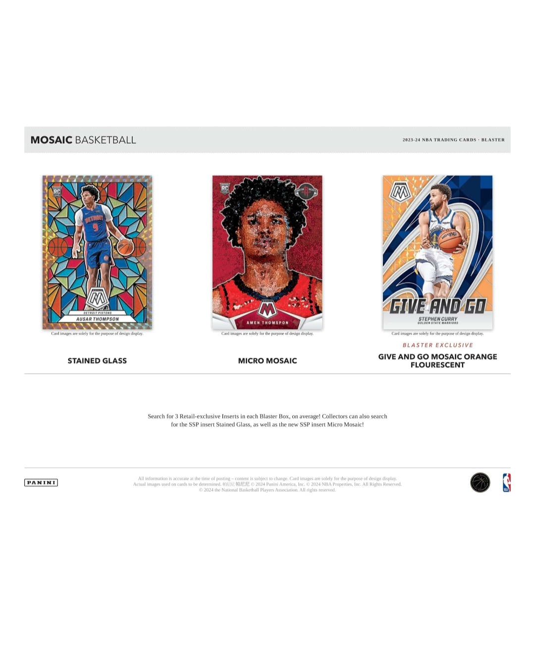 23-24 Panini Mosaic NBA Basketball Blaster Box 