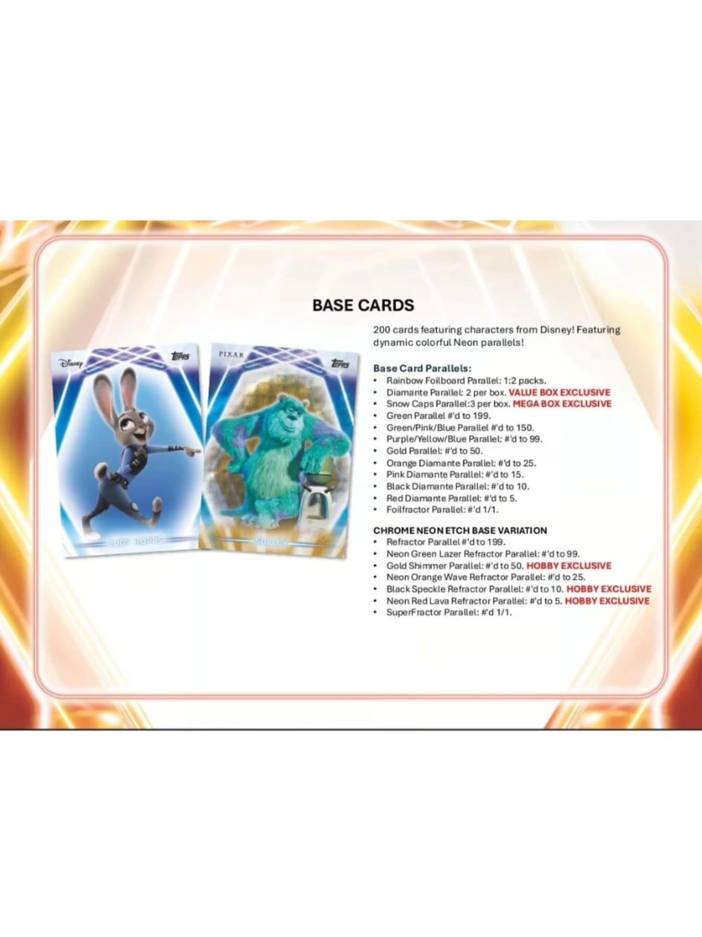 2026 Topps Disney Neon Value Box