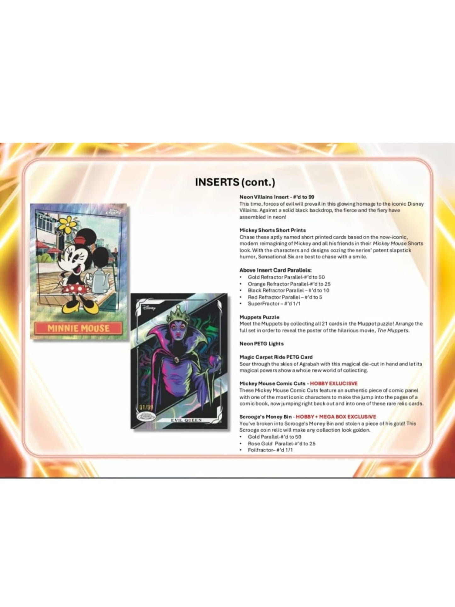 2026 Topps Disney Neon Value Box