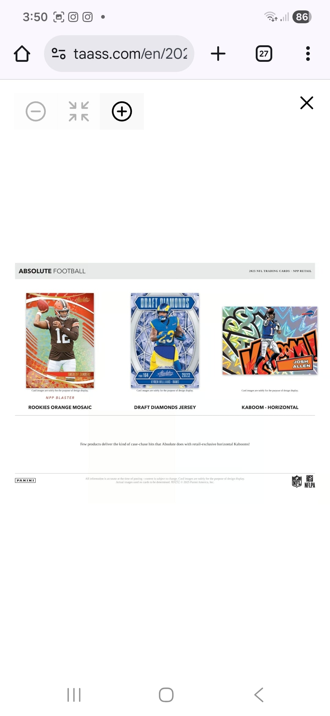 2025 Panini Absolute NFL Football Mega Box