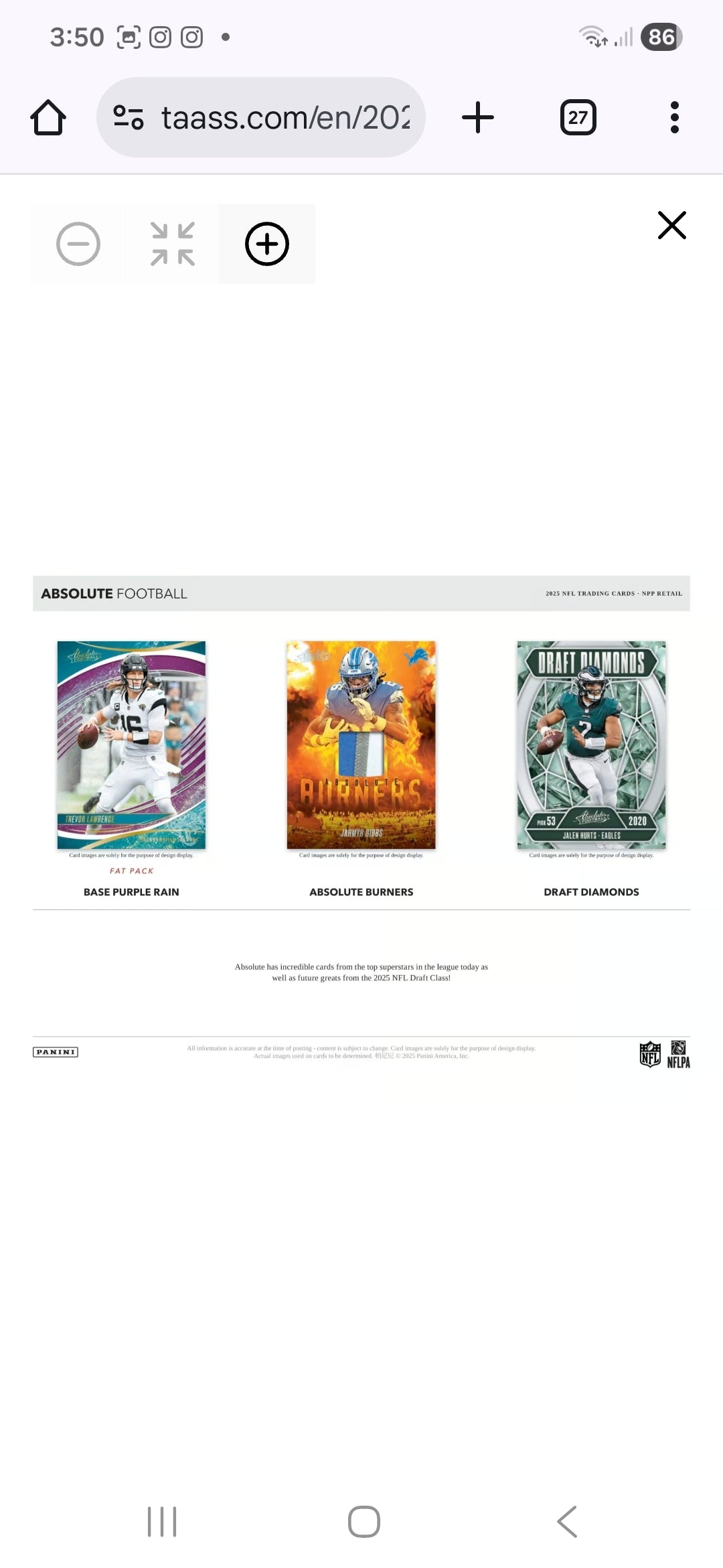 2025 Panini Absolute NFL Football Mega Box
